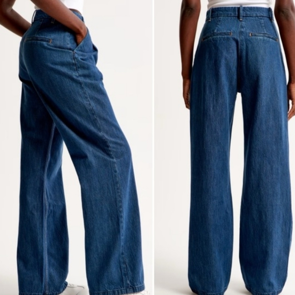 Abercrombie & Fitch Sloane Highrise Tailored Pleated Jeans - Picture 3 of 9